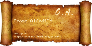 Orosz Alfréd névjegykártya