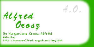 alfred orosz business card